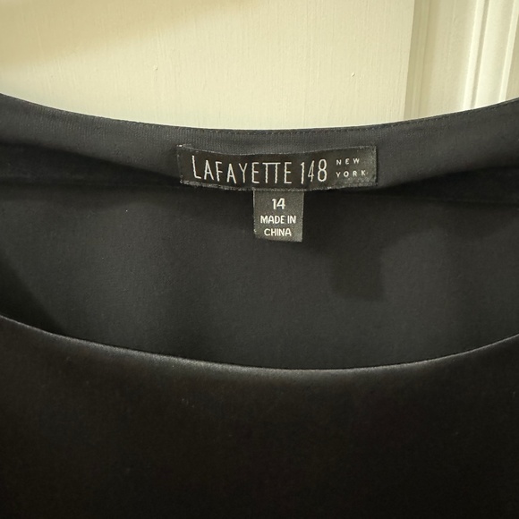 Layfayette 148 New York 100% black silk blouse size 14 - Picture 2 of 5